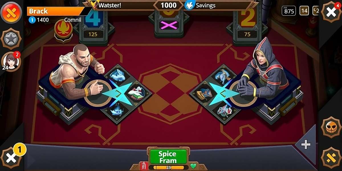 Masala Masters Duel gameplay screenshot showing a card battle between two players with various spice cards in play